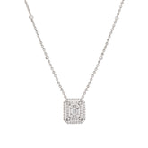 Emerald Cut Effect Diamonds 18 Carat White Gold Necklace